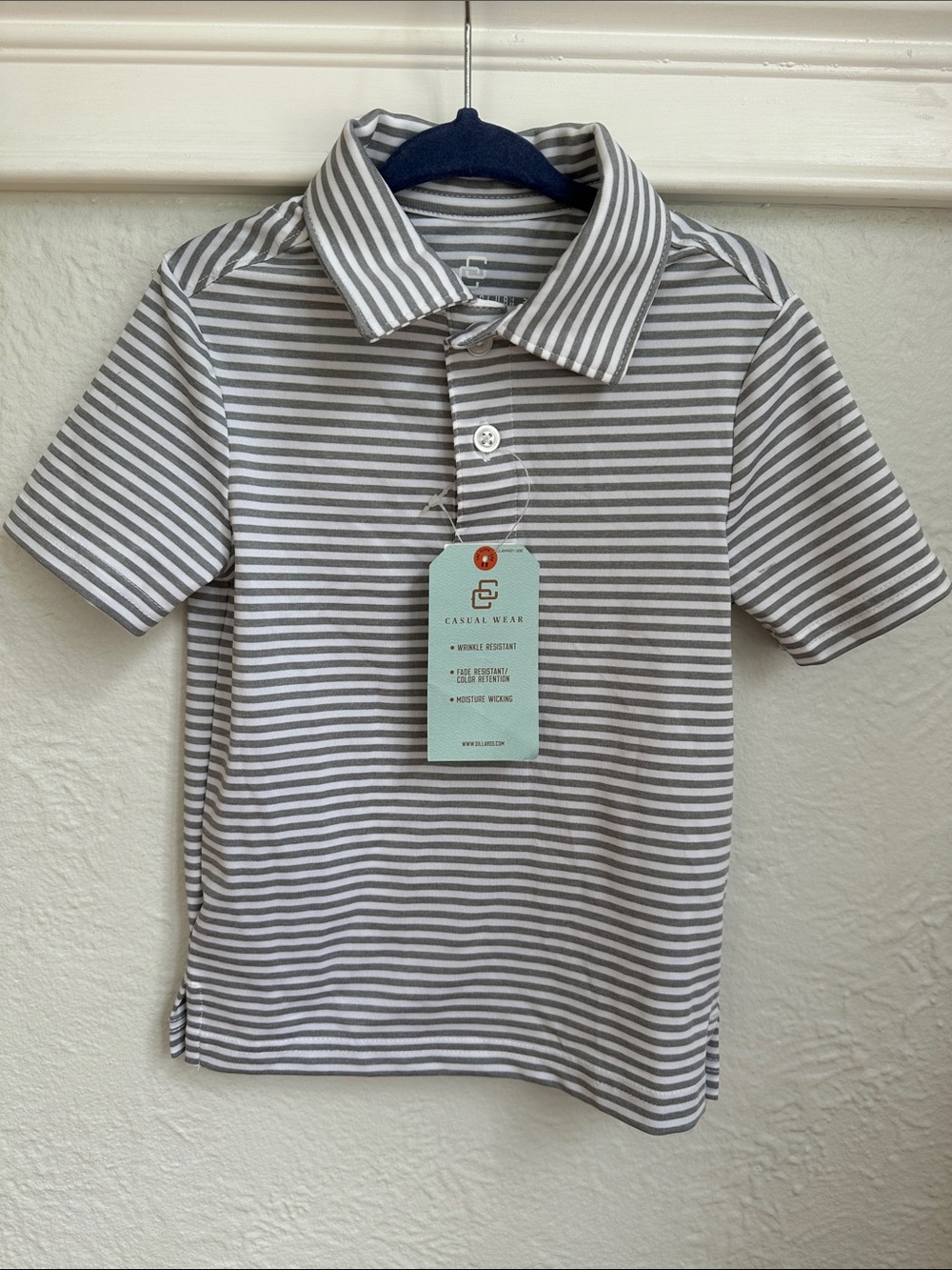 Class Club Gray & White Striped Polo Shirt